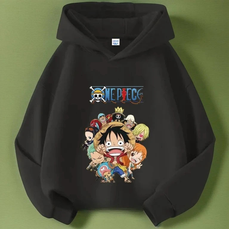 Kids Monkey D. Luffy Anime Fleece Hoodie – One Piece Pullover Sweatshirt 5