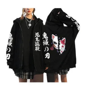 Demon Slayer Zipper Sweatshirts Zip Up Hoodie Anime Hoodies Unisex Hip Hop Streetwear Nezuko Kamado Graphic Y2K Clothes gifts