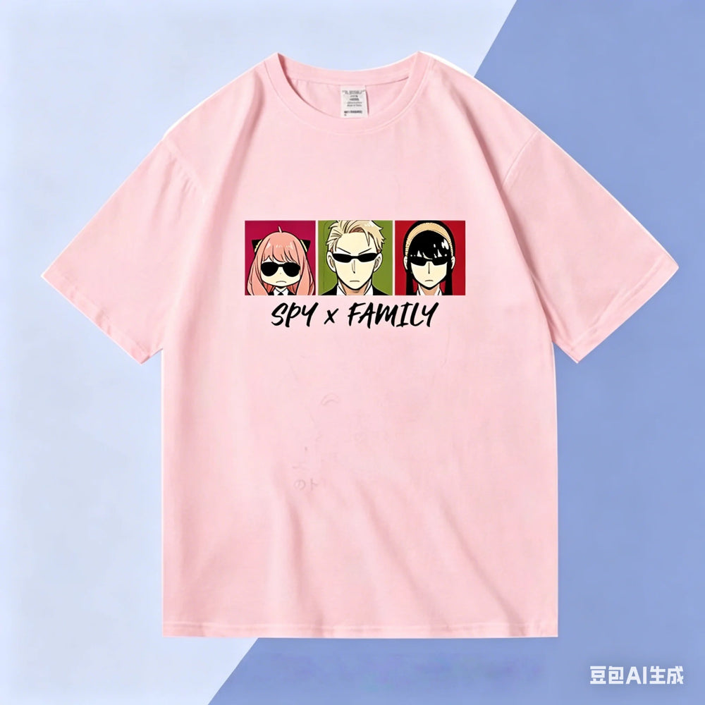 Spy x Family Anime Family Collaboration Cotton T-Shirt – Casual Unisex & Kids Tee