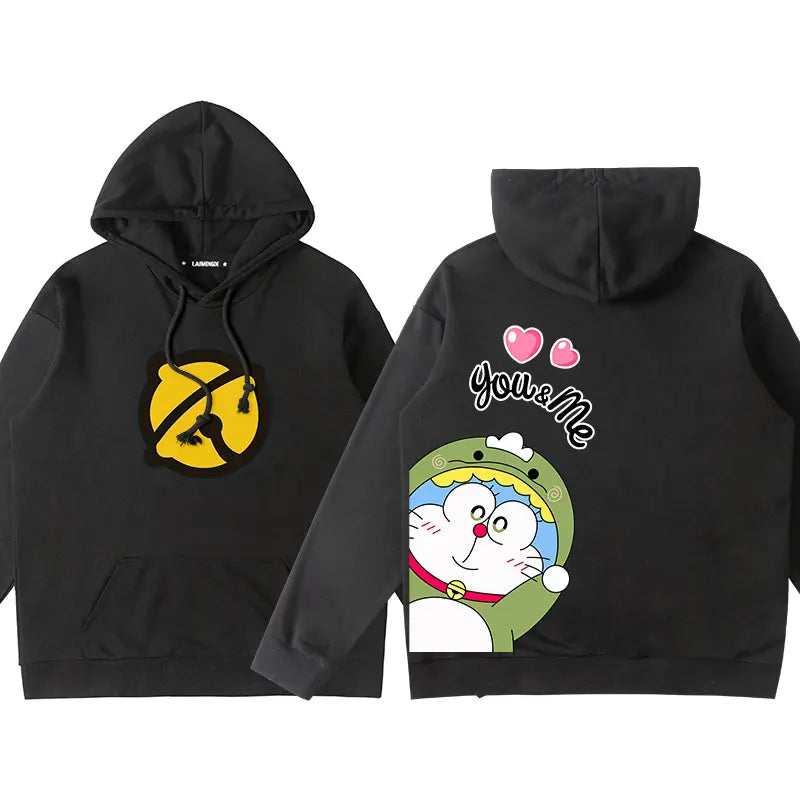 Doraemon Anime Hoodie – Cute Couple & Teen Pullover Jacket