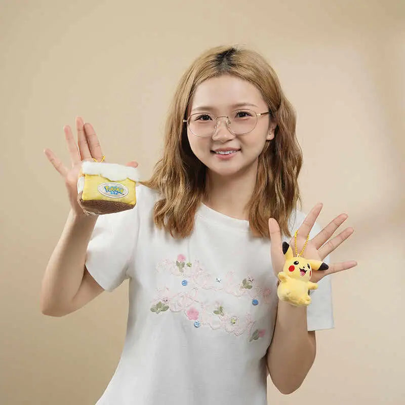 Cute Pokemon Sweet Dream Cake Series Gengar Pikachu Jigglypuff Rowlet Piplup Plush Doll Keychain Bag Pendant Toy Gift