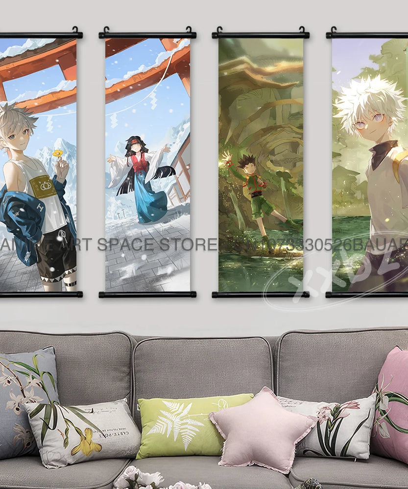 Hunter x Hunter Scroll Poster – Classic Anime Wall Art Canvas Decoration