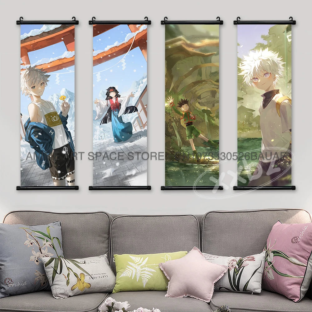 Hunter x Hunter Scroll Poster – Classic Anime Wall Art Canvas Decoration