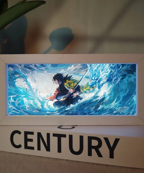 19.8cm/7.8in Demon Slayer LED Night 3D Box Light Anime Peripherals Table Lamp Figure Bedroom Ornament Funny Gifts Toy Decoration