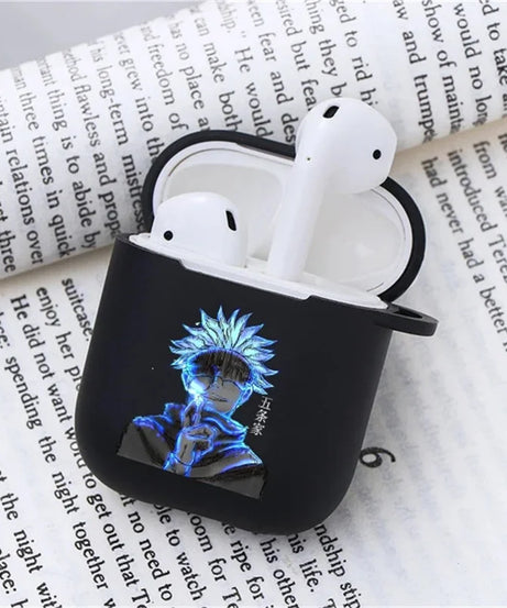Anime Jujutsu Kaisen Case for Airpods 3 2 1 Pro Silicone Bluetooth Headphone Cover Gojo Satoru Air Pod Earphone Box Black Coque