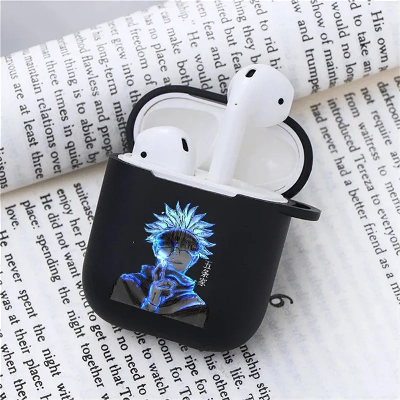 Anime Jujutsu Kaisen Case for Airpods 3 2 1 Pro Silicone Bluetooth Headphone Cover Gojo Satoru Air Pod Earphone Box Black Coque
