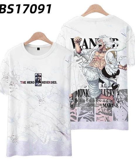 Anime Summer ONE PIECE T-Shirt Luffy Zoro 3D Print Clothes Female Male Fashion T Shirts Short Sleeves Casual Tops