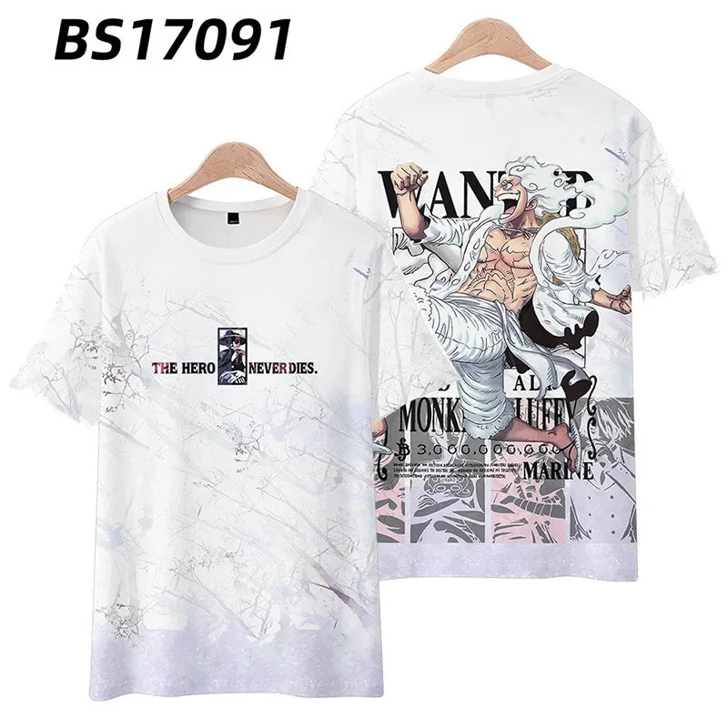 Anime Summer ONE PIECE T-Shirt Luffy Zoro 3D Print Clothes Female Male Fashion T Shirts Short Sleeves Casual Tops
