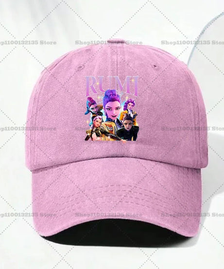 Kpop Demon Hunteres Baseball Cap for Girls Boys Summer Adjustable Sun Hat Anime Cute Retro Sunbonnet Adult Women Headgear Gift