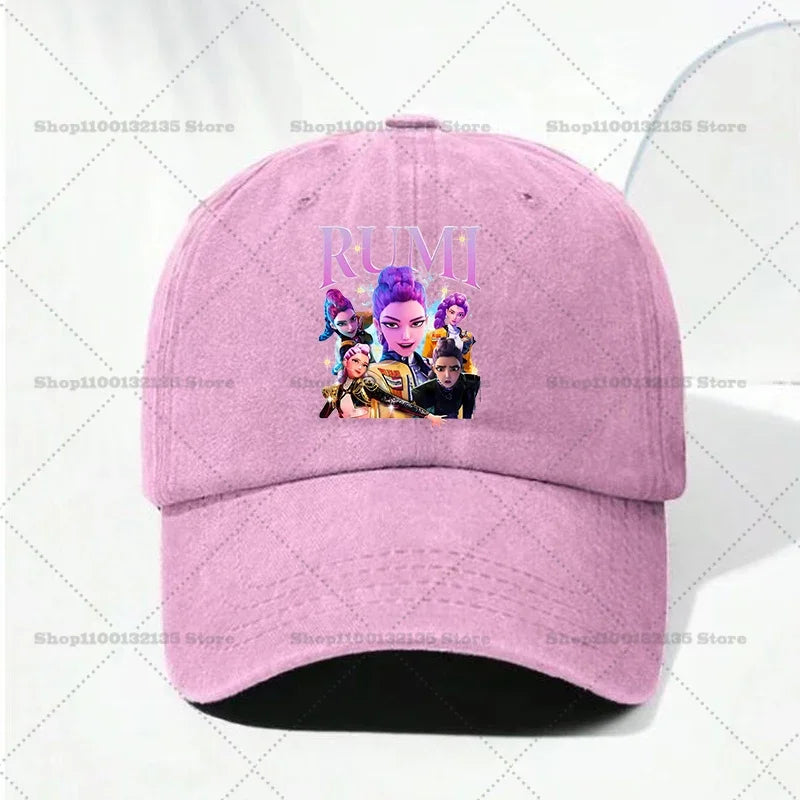 Kpop Demon Hunteres Baseball Cap for Girls Boys Summer Adjustable Sun Hat Anime Cute Retro Sunbonnet Adult Women Headgear Gift