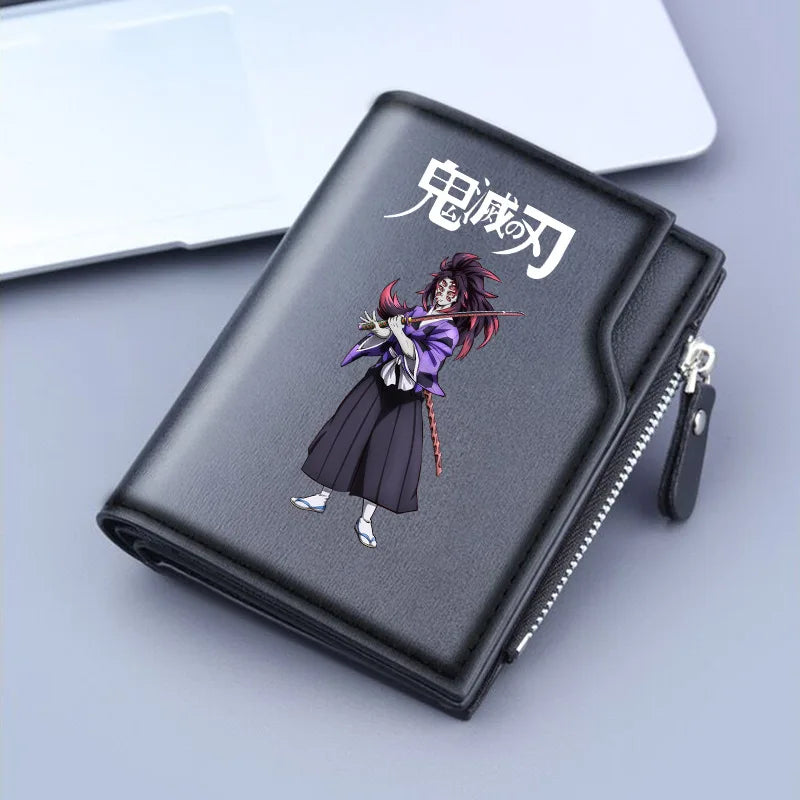 Demon Slayer Wallet Anime Coin Purse Men Credit Card Holder Boy Student Fashion Short Trifold Money Key Storage Pouch