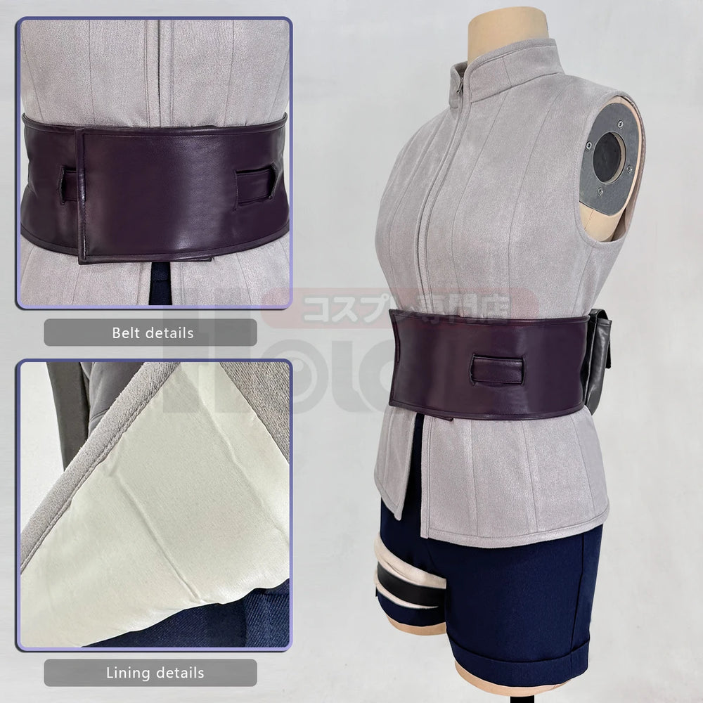 Anime Hinata Hyuga Cosplay Costume – Top, Shorts, Waist Bag & Wig Set 3