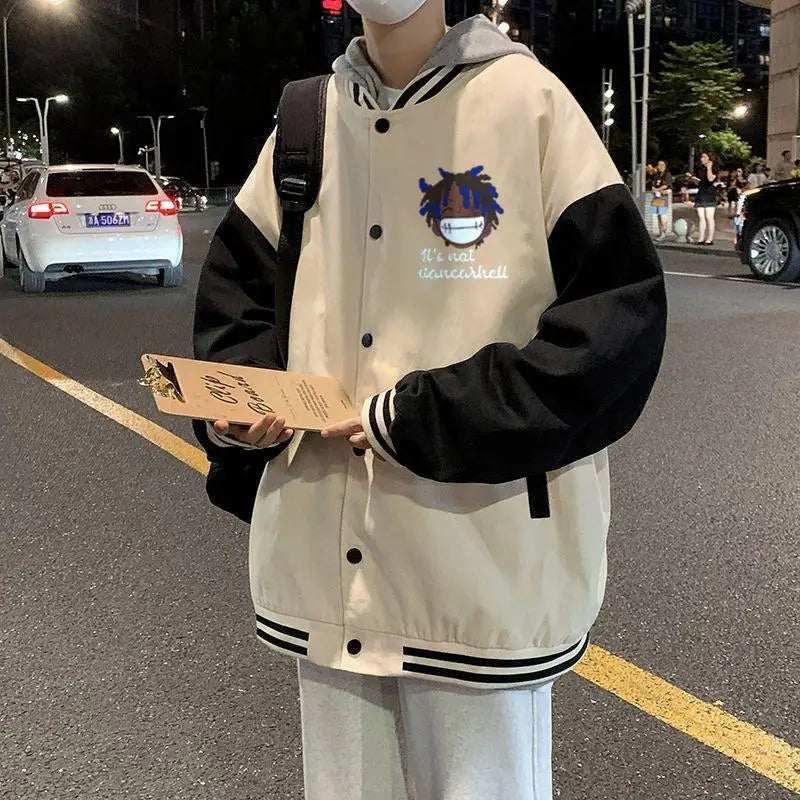 Anime One Piece Monkey D. Luffy  Anime Baseball Jacket Men's Loose Autumn Coat Versatile Casual Top