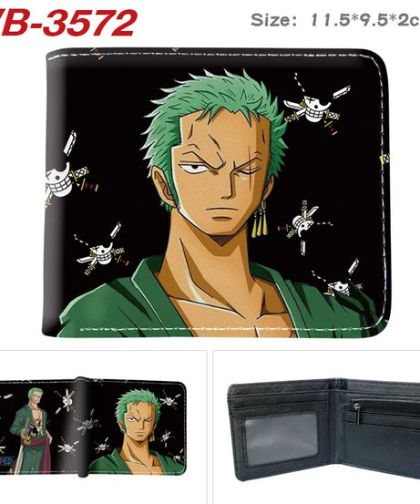 Creative One Piece Anime Peripheral Full-color Wallet One Piece Luffy Printed Coin Purse Folded Short Wallet Card Bag