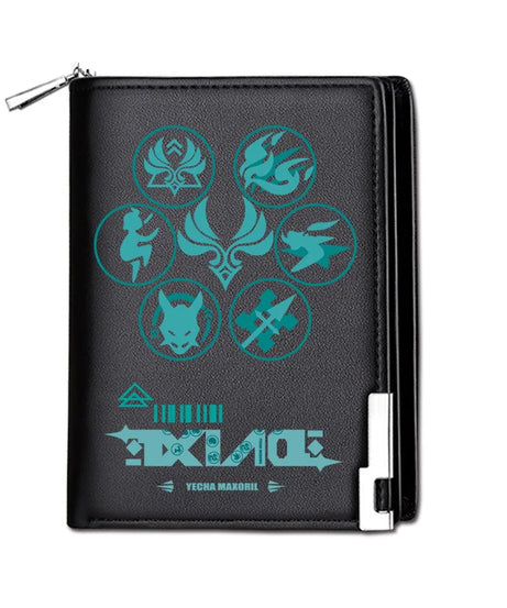 Genshin Impact Mondstadt Anime Peripheral New Zipper PU Wallet Handsome Personality Boy Print Coin Purse Short Card Pack Holiday