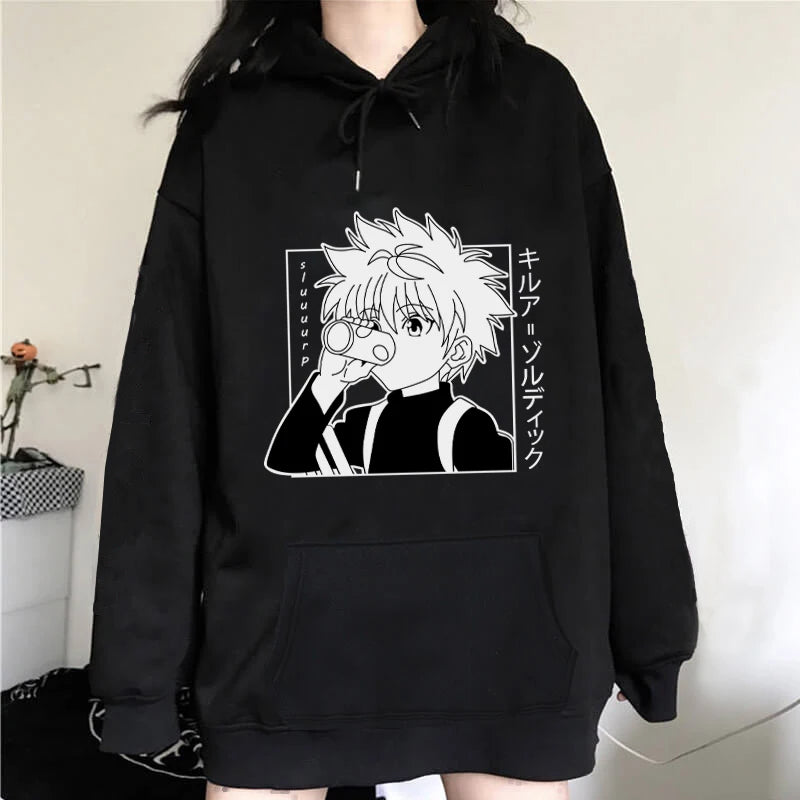 Hunter x Hunter Killua Zoldyck Graphic Hoodie Gothic Harajuku Fleece Pullover 6