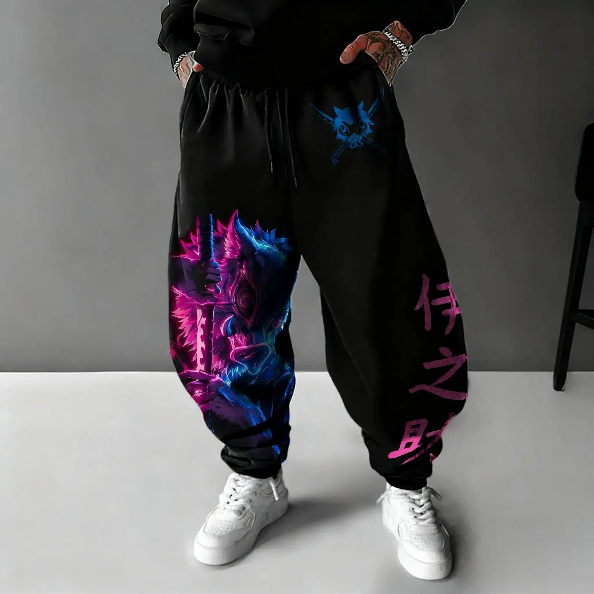 Demon Slayer Sweatpants Autumn/Winter New Men's and Women's Anime Print Harajuku Plus Size Y2K Casual Loose Sports Pants