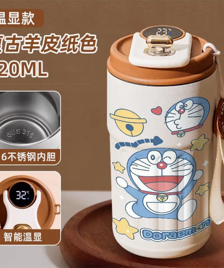 Doraemon Cartoon Thermos Mug – Cute Stainless Steel Coffee Cup for Home, Office & Travel