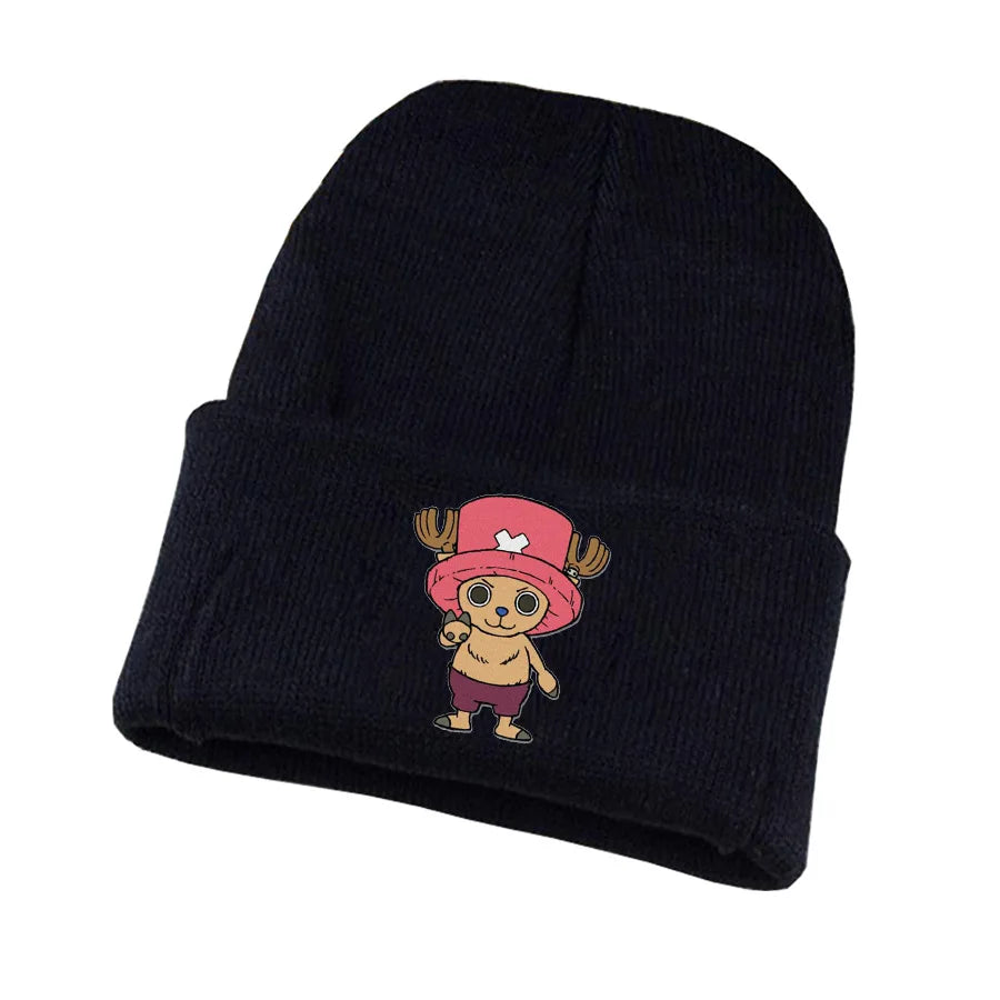 New Anime Cute One Piece Embroidered Beanies Hat Men Women Winter Autunm Warm Knitted Bonnet Cap Wool Skullies Boys Beanies Caps