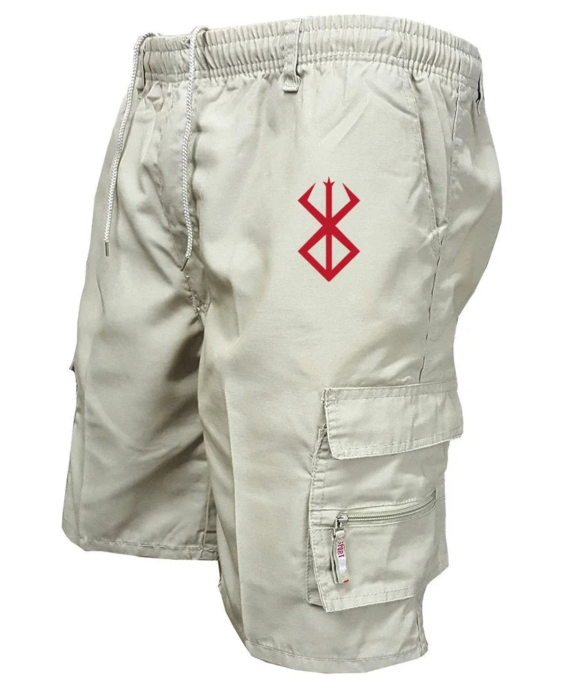 Men's Cargo Shorts Overalls Elastic Waist Cycling Shorts Outdoor Multi-pockets Loose Work Shorts Quick Dry Casual Hiking Shorts