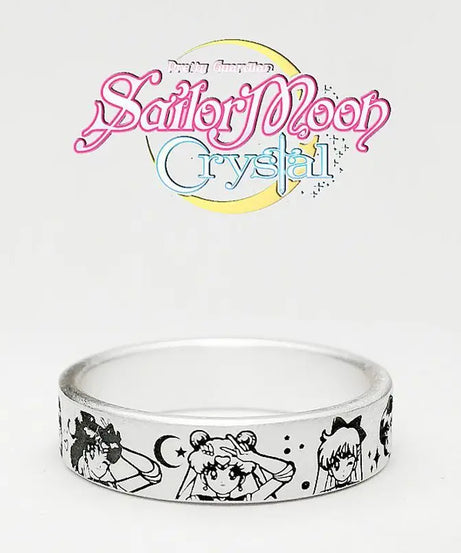 Sailor Moon Action anime cartoon peripheral silver ring Kawaii Moon Hare Shui Bingyue decoration cute girl heart girlfriend gift