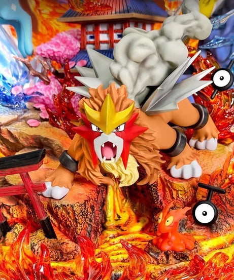 38cm Raikou/Suicune/Entei/Ho-Oh Figures 14.96inch Pvc Desktop Ornamen Figurine Collection Model Toys Gifts