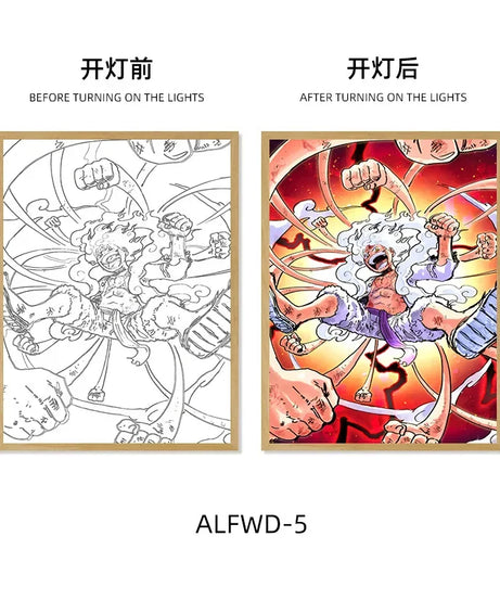 Sun God Nika Luffy Light-Up Frame – One Piece LED Desktop Decor