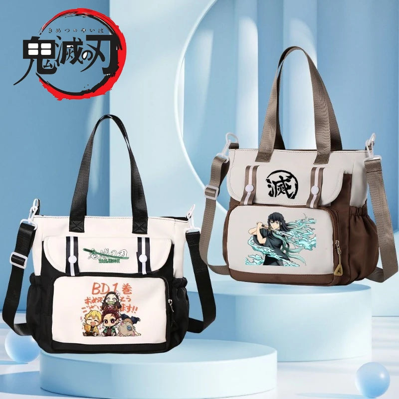 Anime Demon Slayer Kamado Tanjirou New Shoulderbag Men Women Crossbody Bags Student Fashion Large Capacity Handbag Holiday Gifts