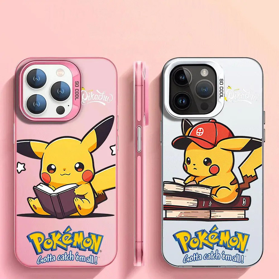 Case for iPhone XR 13 X 14 Plus 15 Pro Max XS Max 11 12 Pro 11 Pro 14 Pro 13 Soft Cover Luxury Cell Anime Pokemon Pikachu