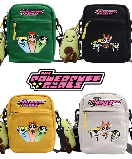 The Powerpuff Girls children's cute student versatile shoulder bag personality casual crossbody bag holiday gift kawaii