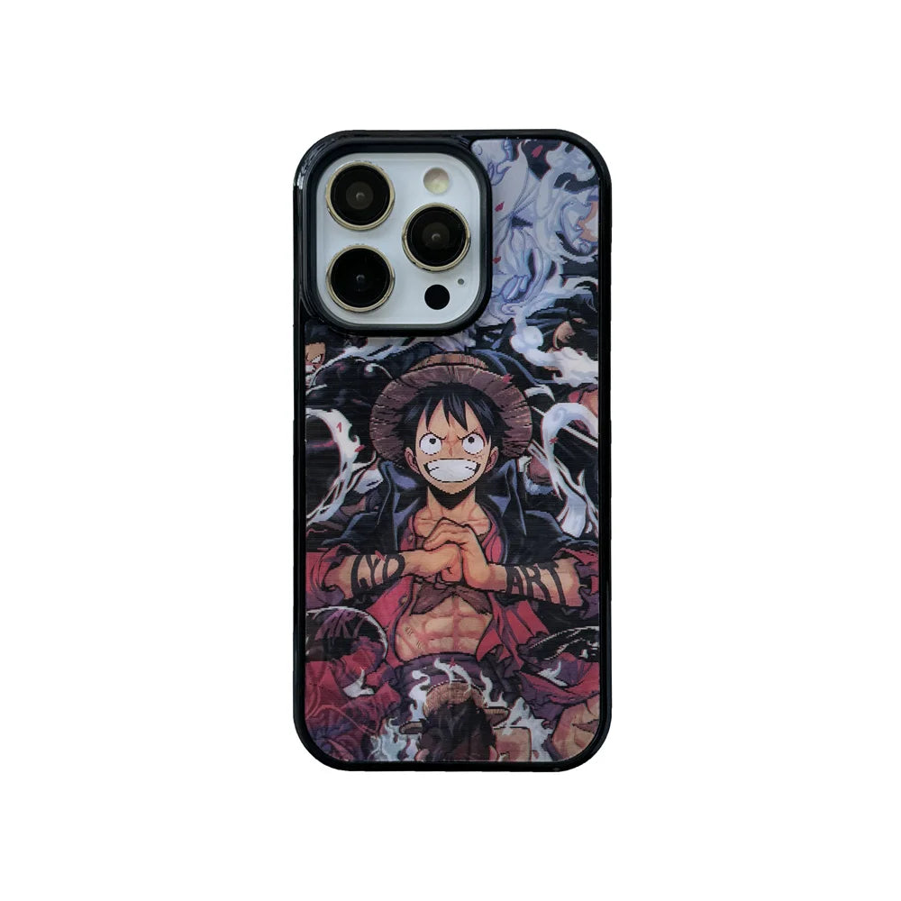 Cute One Piece Luffy 3D Changing Visual Silicone For Magsafe Magnetic Cases For iPhone 16 15 14 13 12 17Pro Max Shockproof Cover