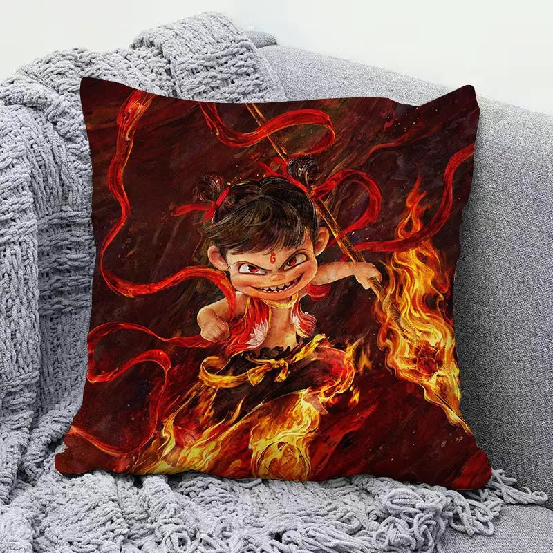 Ne Zha anime peripherals pillows cute personality creative fashion living room sofa bedroom cushions holiday gift