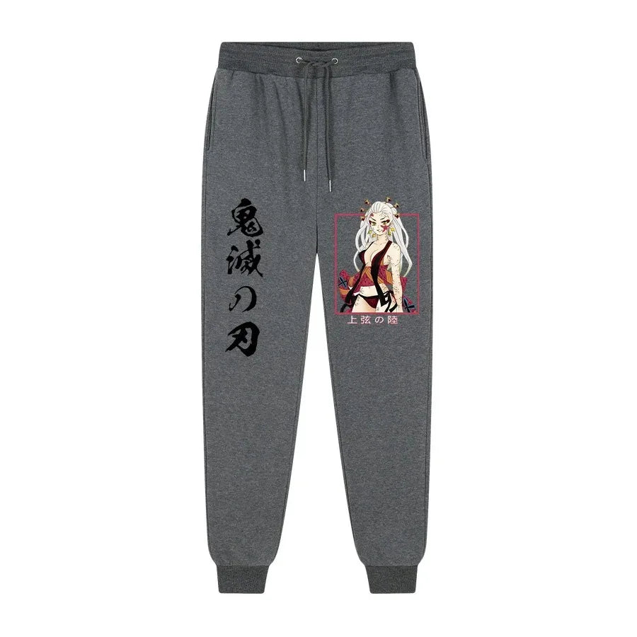 Anime Demon Slayer printed trousers men's comfortable fleece pants jogging men's trousers casual versatile sweatpants S-3XL