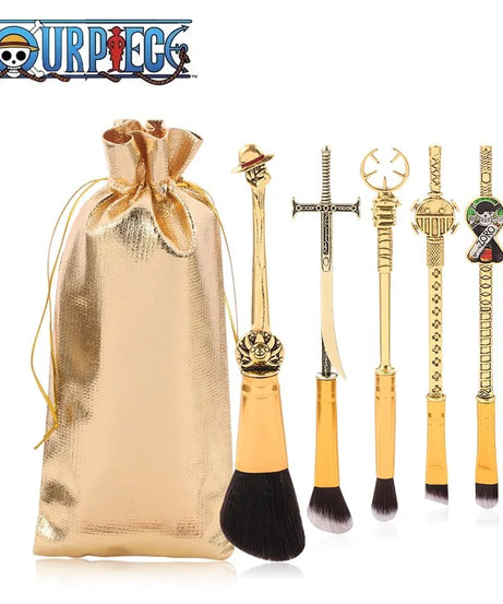 Hot Sales 5pcs Anime ONE PIECE Makeup Brushes Set Cosplay Luffy Blush Nose Eye Shadow Eyebrow Brush Figures Zoro Ghost Cosmetic