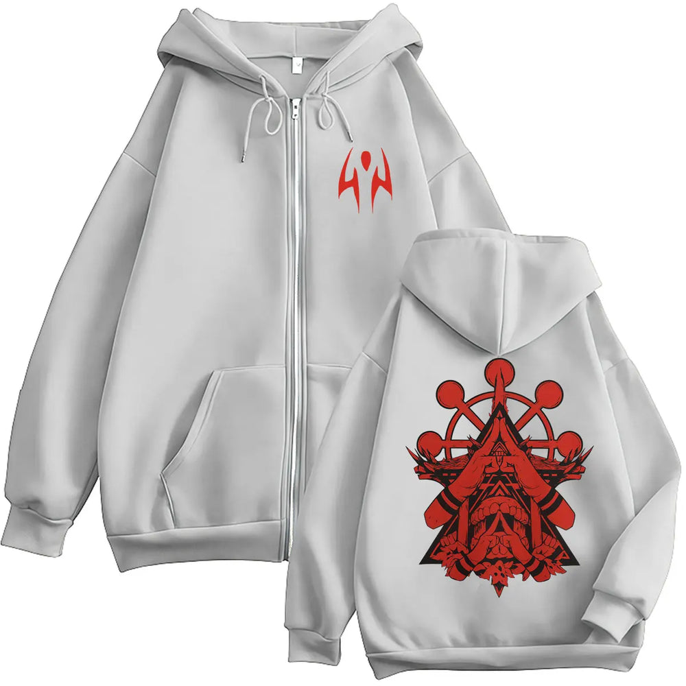Jujutsu Kaisen Ryomen Sukuna Anime Zip-Up Hoodie – Harajuku Fleece Streetwear 5
