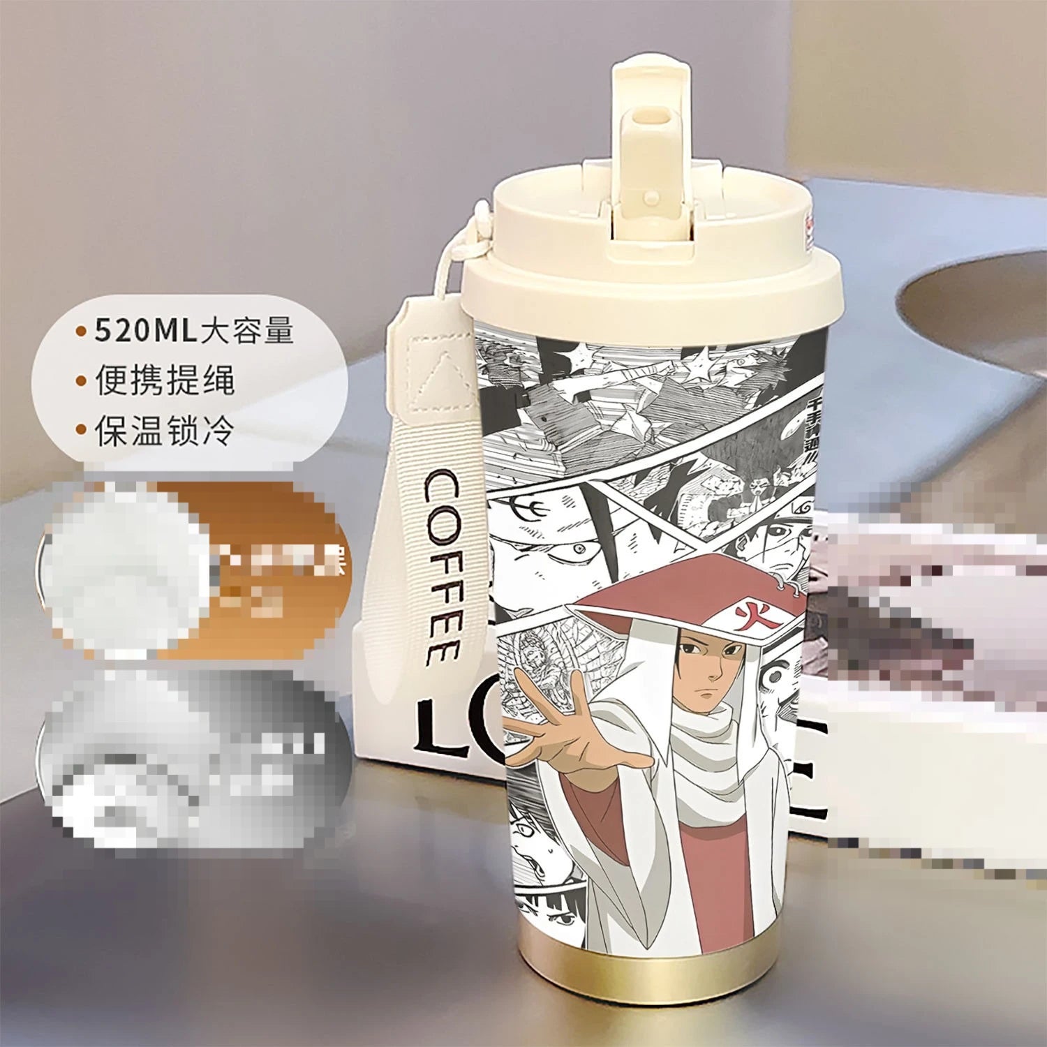 new Uzumaki Naruto cute and cool personality high-value two-dimensional student going out portable straw water cup birthday gift