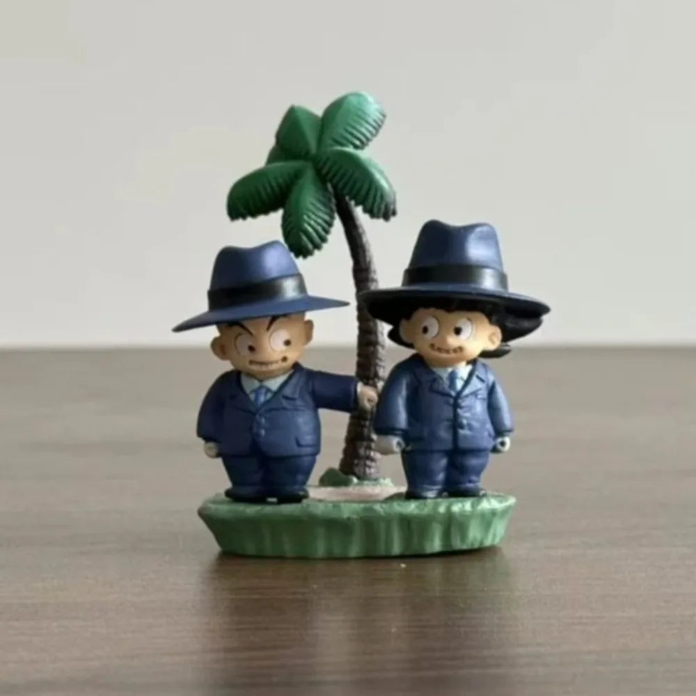 7cm/2.76in Anime Dragon Ball Figure Krillin and Goku Action Figures Pvc Statue Desktop Ornamen Collection Model Toys