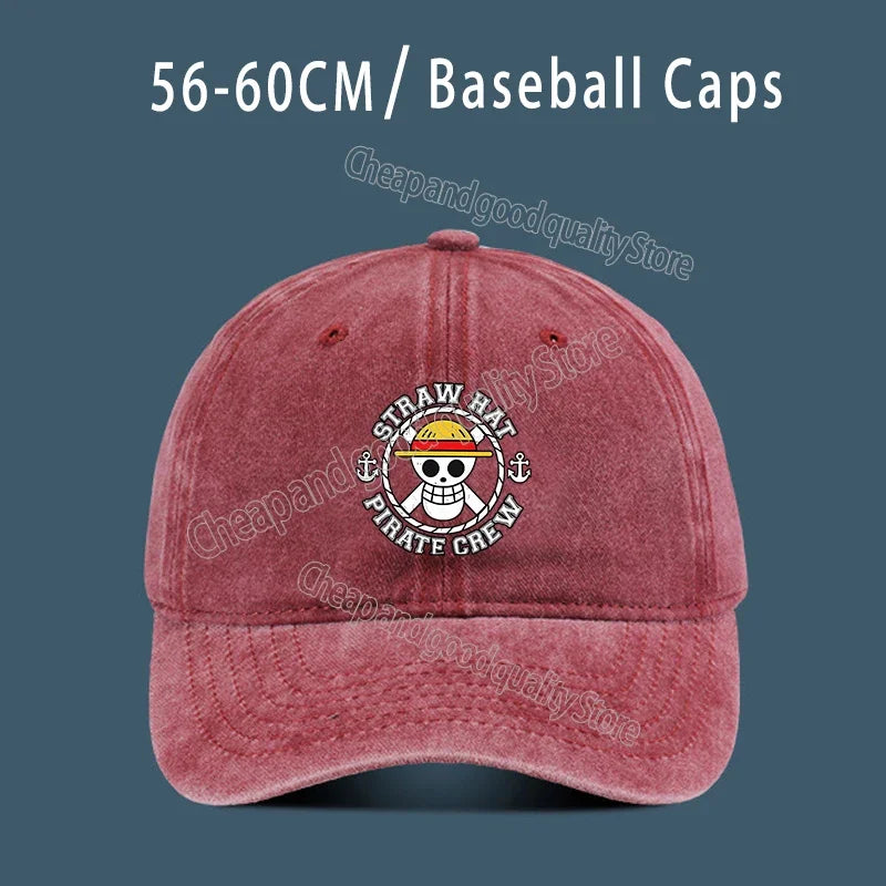 One Piece Luffy  Women Men Baseball Cap Cartoon Anime Figure Print Hat Boy Girl Breathable Kid Hat HipHop Boy NetCap Gift