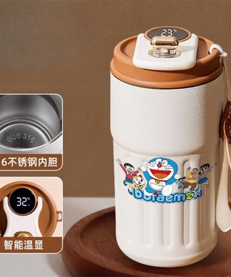 Doraemon Cartoon Thermos Mug – Cute Stainless Steel Coffee Cup for Home, Office & Travel