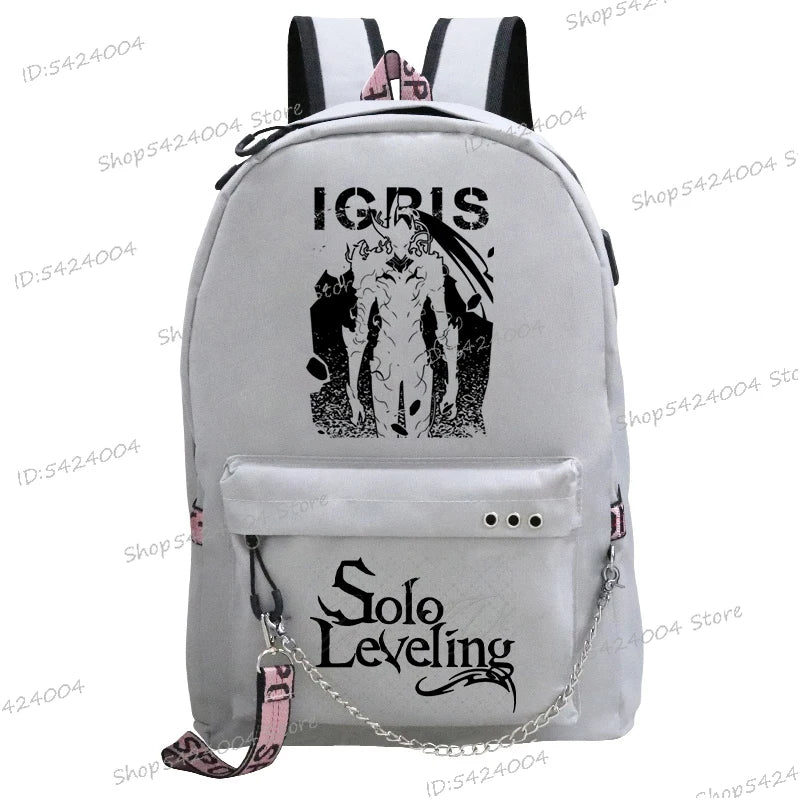 Solo Leveling Backpack – Sung Jinwoo Anime School Bag for Teens & Adults