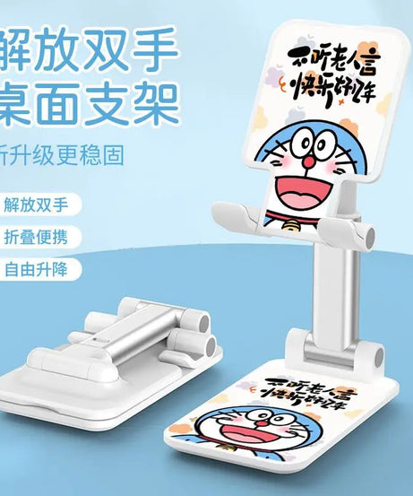 Doraemon mobile phone desktop stand cute personality portable folding lazy tablet telescopic universal holiday gift