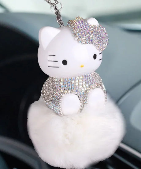 Hello Kitty Car Pendant Decoration Hanging Cat Ornament Automobile Rear View Mirror Accessories Gift Car Accessories
