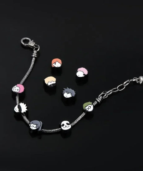 Anime Cute Metal Jujutsu Kaisen DIY Bracelet Fushiguro Megumi Yuji Pendant Detachable Bracelet Fans Cosplay Gift Jewelry