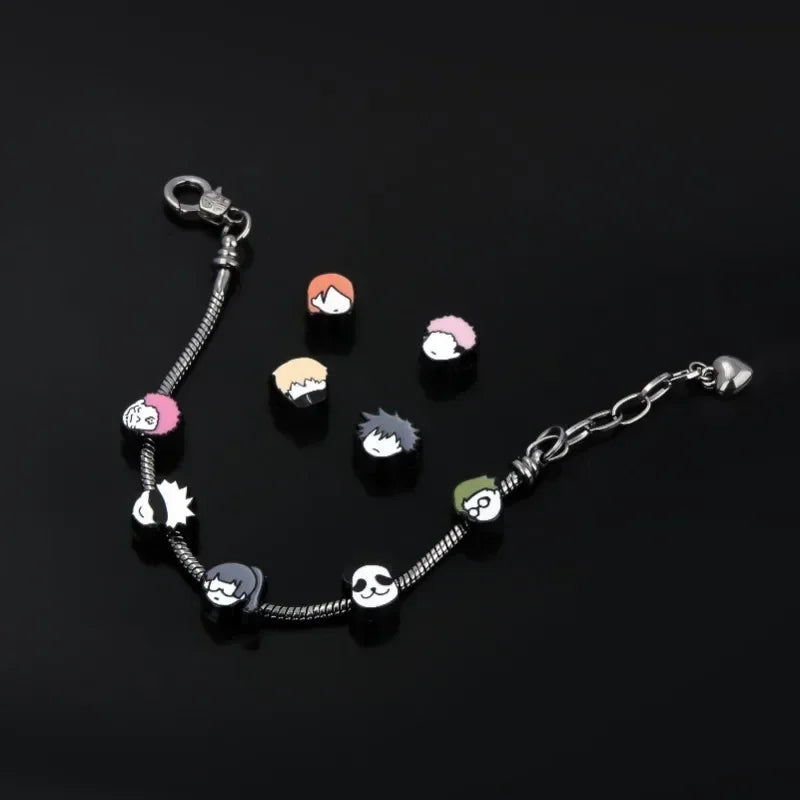 Anime Cute Metal Jujutsu Kaisen DIY Bracelet Fushiguro Megumi Yuji Pendant Detachable Bracelet Fans Cosplay Gift Jewelry