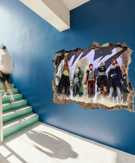 Naruto Wall Stickers, Personalized 3D Three-dimensional Adhesive Wall Stickers, Waterproof Glass Stickers, Decorative Paintings