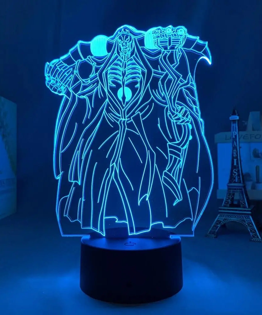 Anime Overlord Acrylic Glowing Stand Albedo Action Figure Led Night Light for Bedroom Decor Gift Nightlight