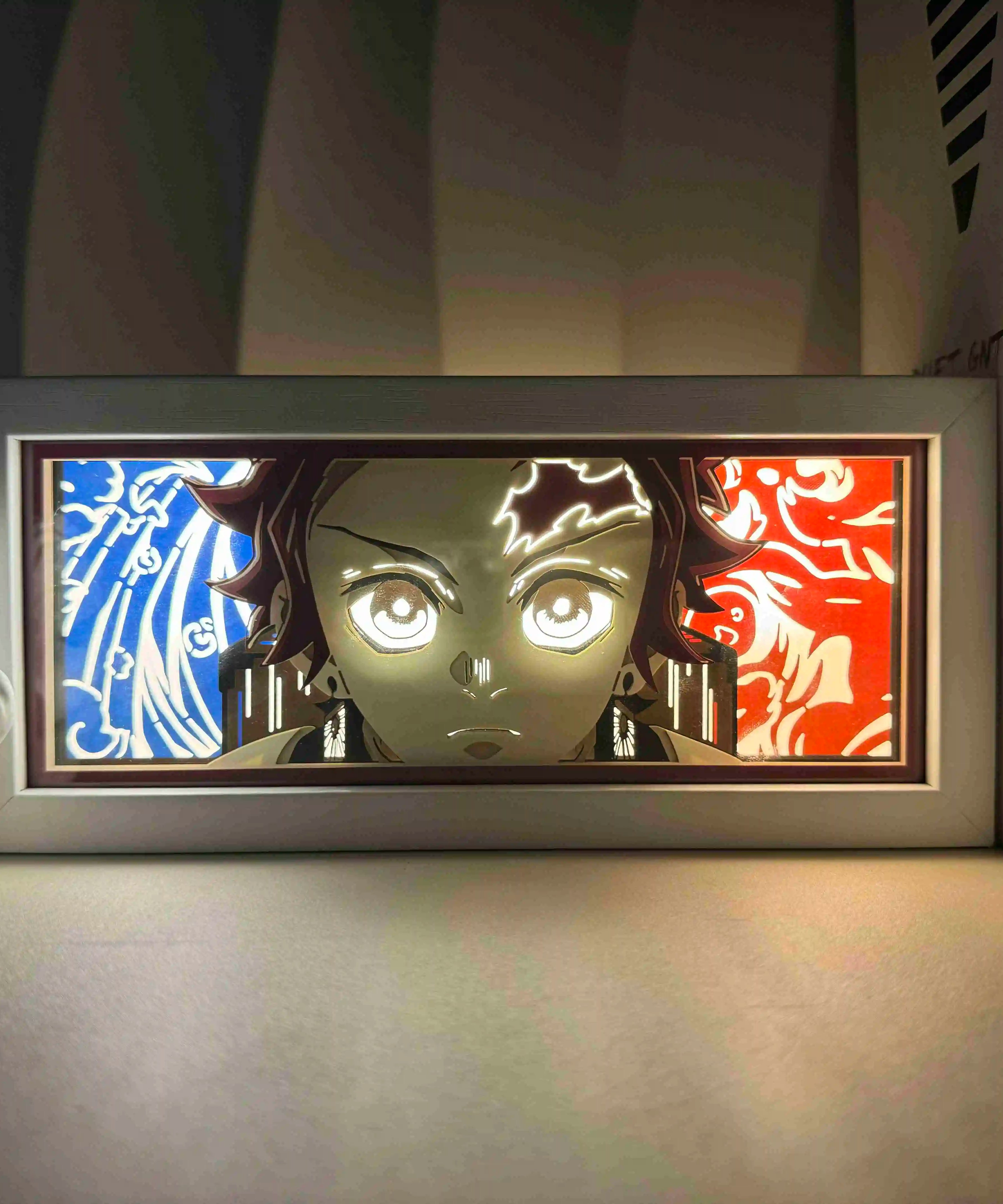 Anime  series paper-cut light room bedroom night light atmosphere light remote control colorful light box