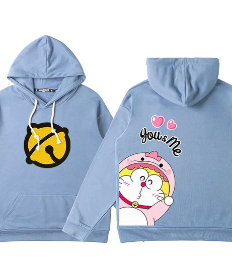Doraemon Anime Hoodie – Cute Couple & Teen Pullover Jacket