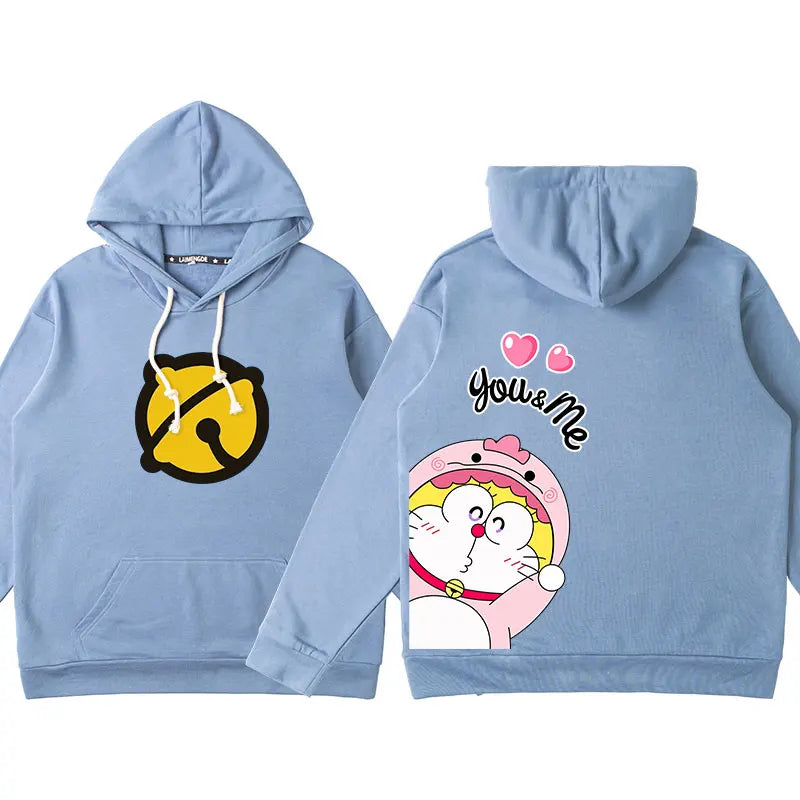 Doraemon Anime Hoodie – Cute Couple & Teen Pullover Jacket