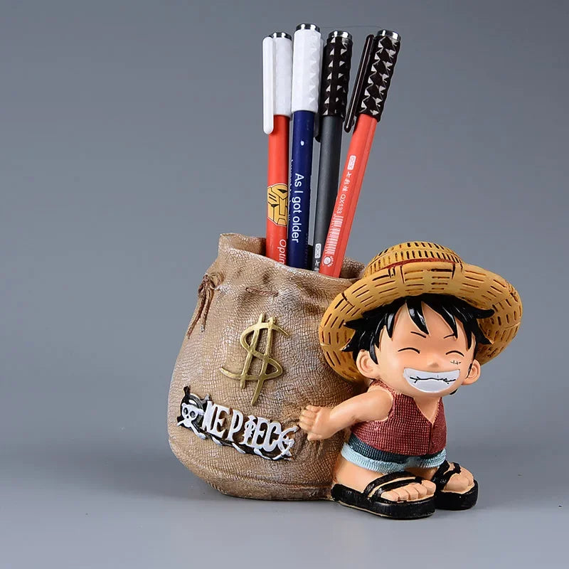 One Piece Luffy Resin Pen Holder – 10cm Desk Figure Organizer